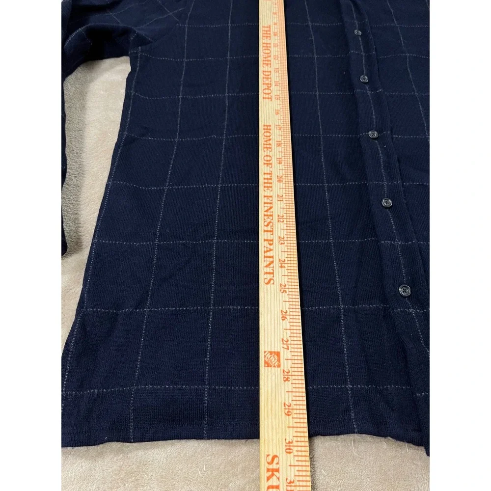 Vintage Polo by Ralph Lauren Shirt XL navy plaid Wool Button‎ Down Long Sleeve